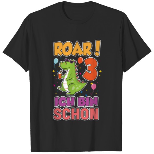 Tatu Tata Ich Bin 4th Birthday German Dinosaur T-shirt