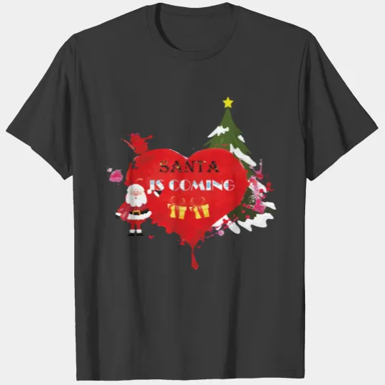 Santa Is Coming Santa claus candy T-shirt