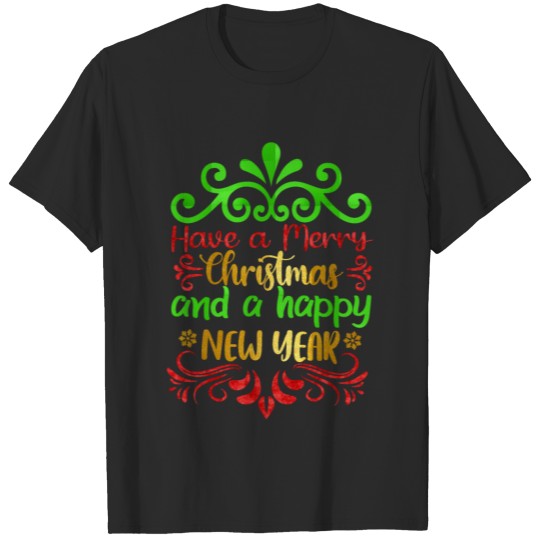 Discover merry christmas and happy new year T-shirt