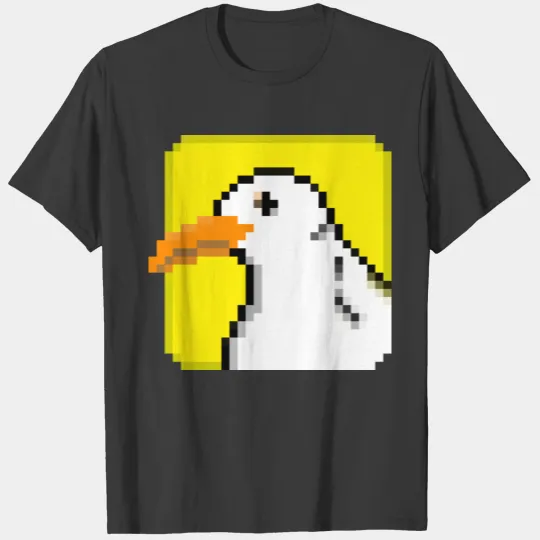 White Bird Yellow Frame Pixel Art T-shirt