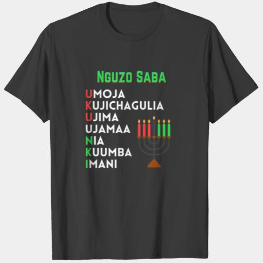 Happy kwanzaa Nguzo Saba principles of life T-shirt