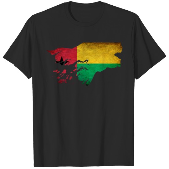 Discover Guinea Bissau Flag Map T-shirt