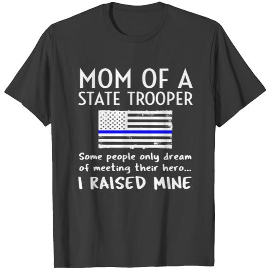 Proud State Trooper Mom Mother Thin Blue Line Amer T-shirt