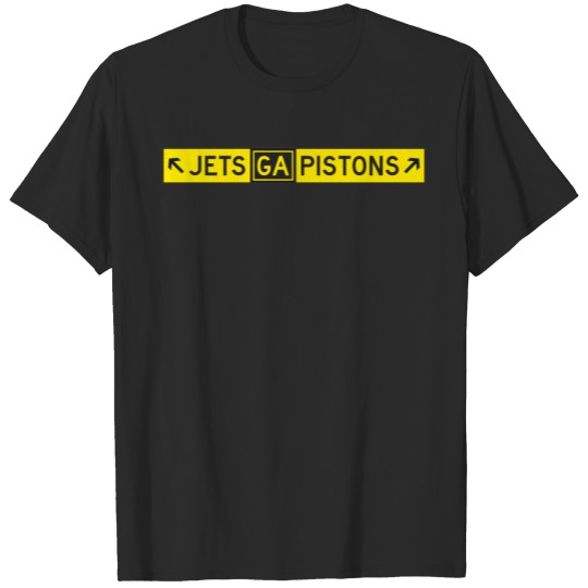 Discover JETS/PISTONS - Taxiway Sign T-shirt