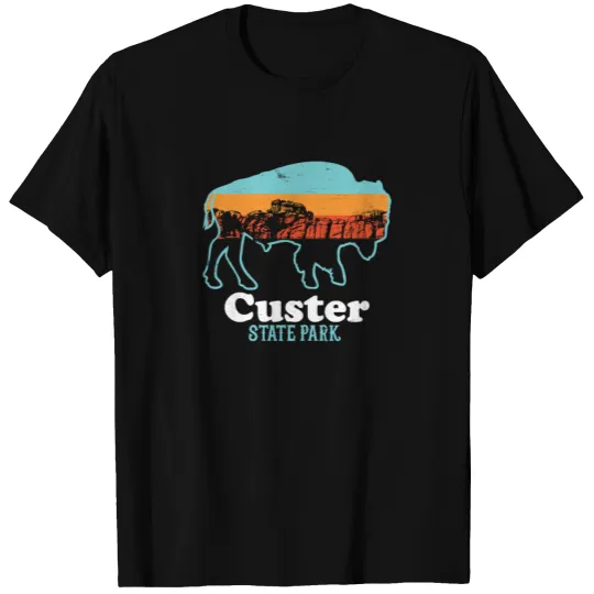Custer State Park Retro South Dakota Bison T-shirt