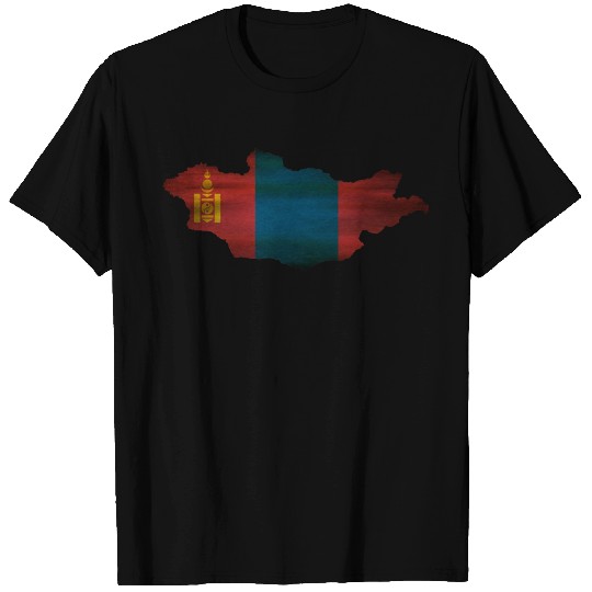 Mongolia Flag Map T-shirt
