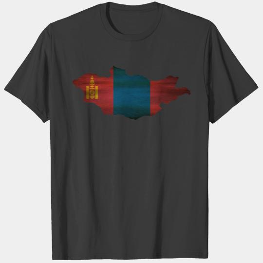 Mongolia Flag Map T-shirt