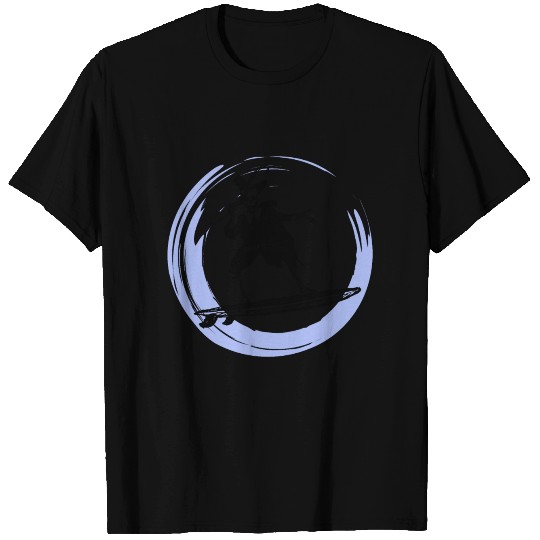 surfing skeleton, funny skeleton surfer, blue wave T-shirt