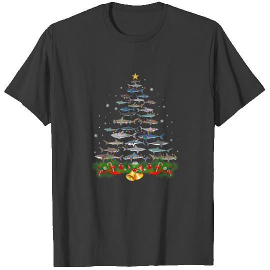 SHARK Christmas Tree Shirt SHARK Lovers Gifts Men T-shirt