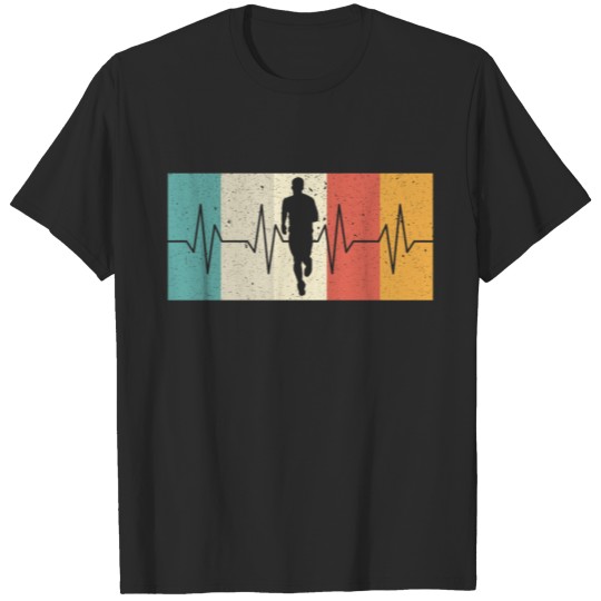 Discover Running Heartbeat Repeat Marathon Runner Athlete T-shirt
