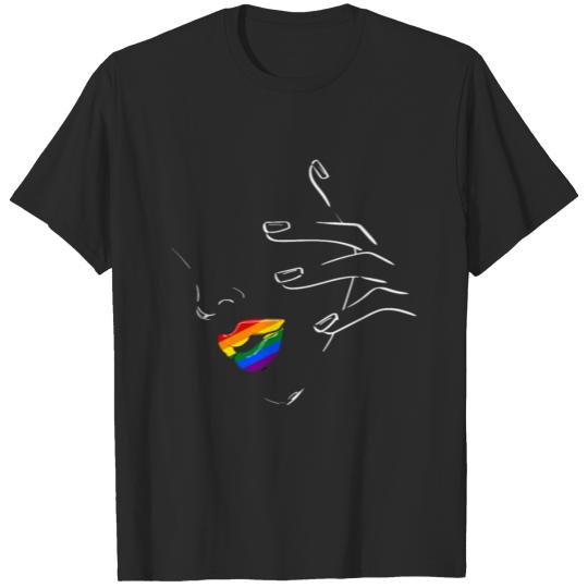 Discover Colorful Rainbow Lips Pride Gay Lesbian Queer T-shirt