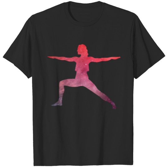 Discover Warrior Yoga Pose Galaxy Space Yogi Spiritual Zen T-shirt