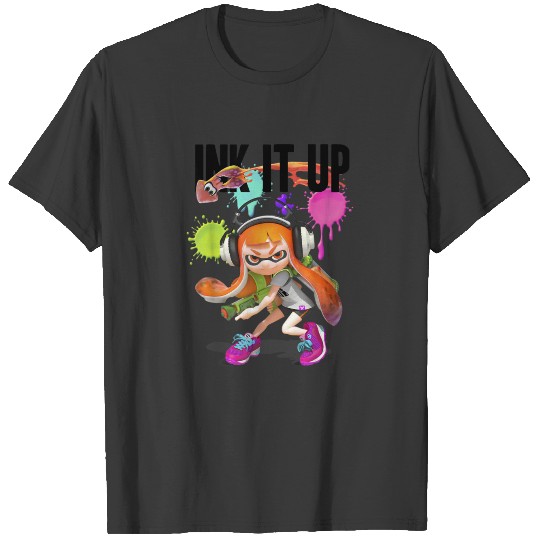 Splatoon Ink It Up Squid Inkling Splatter Po 9072 T-shirt