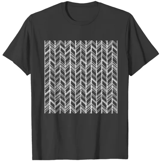 Fun Black and White Chevron Pattern T-shirt