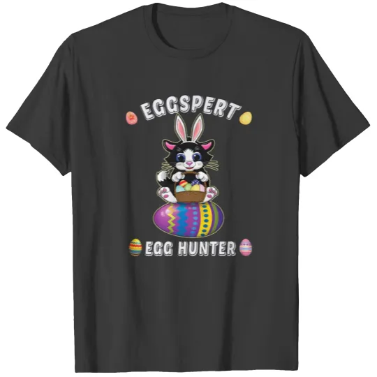 Easter Black Cat Lover Egg Truck Eggspert Egg T-shirt