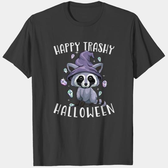 Happy Trashy Halloween Raccoon Witchcraft Witch Pa T-shirt