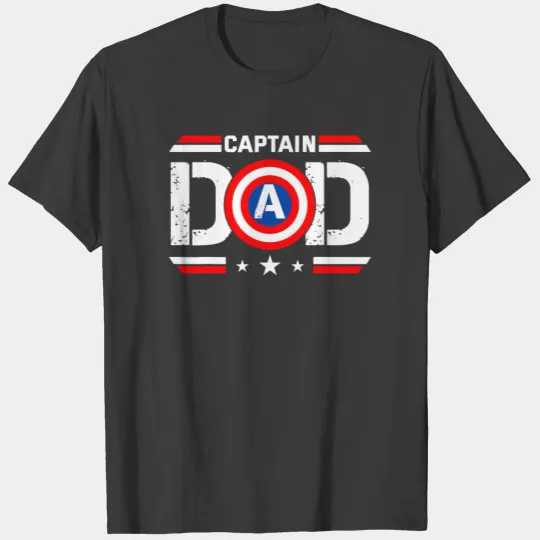 Captain Dad Superhero Funny Men Fathers Day T-shirt