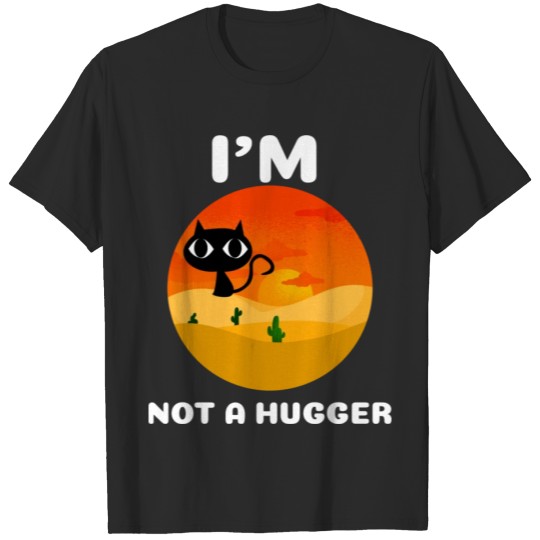 Discover Retro Funny Cat , I'm not a Hugger , Retro Style T-shirt