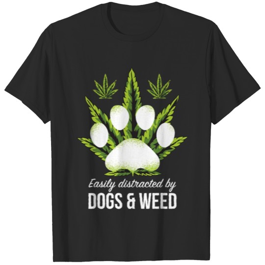Discover Easily Distracted By Dogs Weed Shirt Funny Dog T-shirt