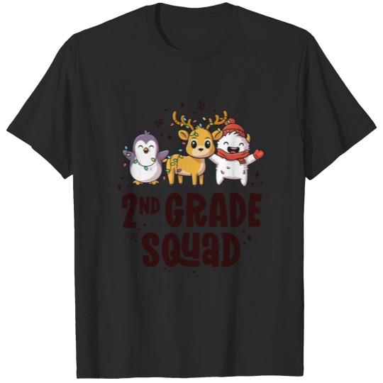 Discover 2nd Grade Squad Matching Teacher Christmas School T-shirt