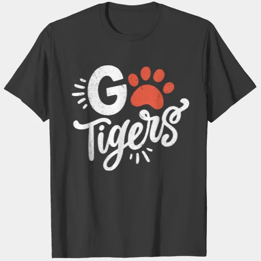 Football Go Tigers Team Funny Tigers School Team T-shirt