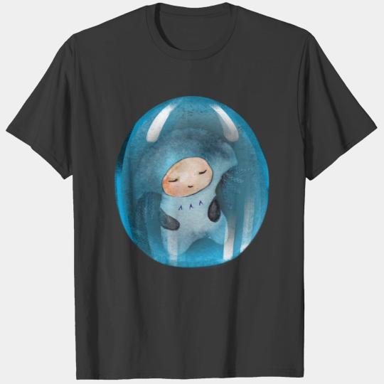Water Elf Day Dreamer Blue Sleeping Bubble T-shirt