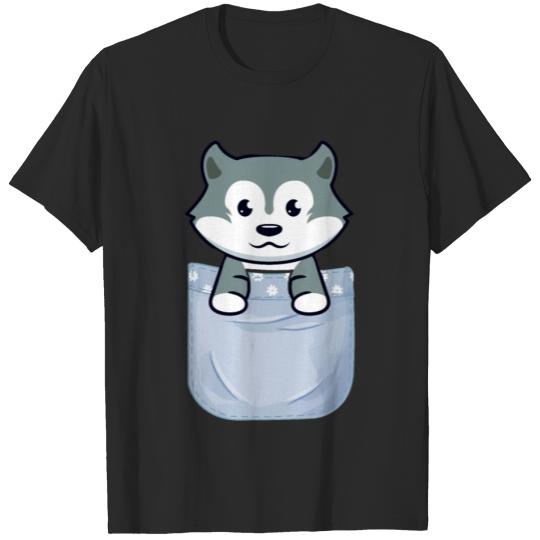 Discover Kawaii Wolf hanging in a Pocket T-shirt