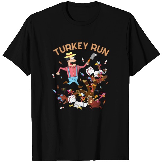 Turkey Run Funny Thanksgiving Design T-shirt