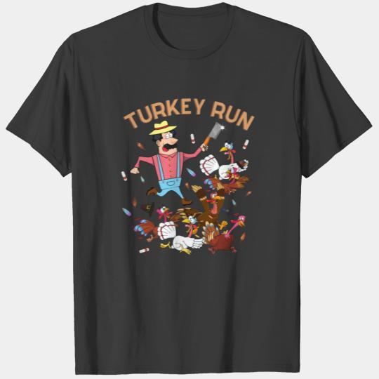 Turkey Run Funny Thanksgiving Design T-shirt