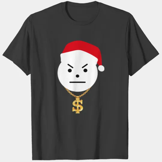 Snowman Hip Hop Music Angry Snowman Santa Hat T-shirt