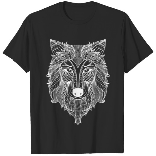 Discover wolf zentangle style art pattern tattoo forest T-shirt