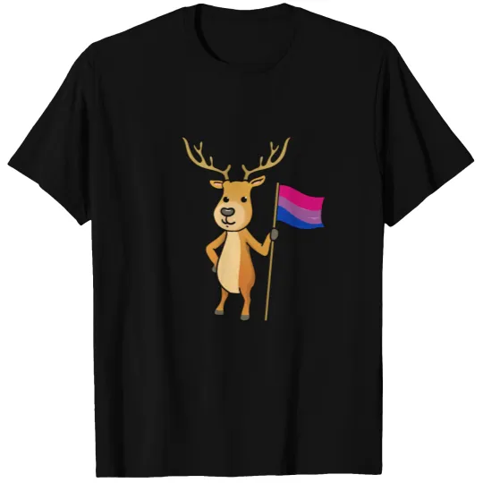 Bisexual Pride Reindeer Bisexual Gift T-shirt