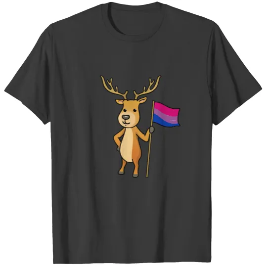 Bisexual Pride Reindeer Bisexual Gift T-shirt