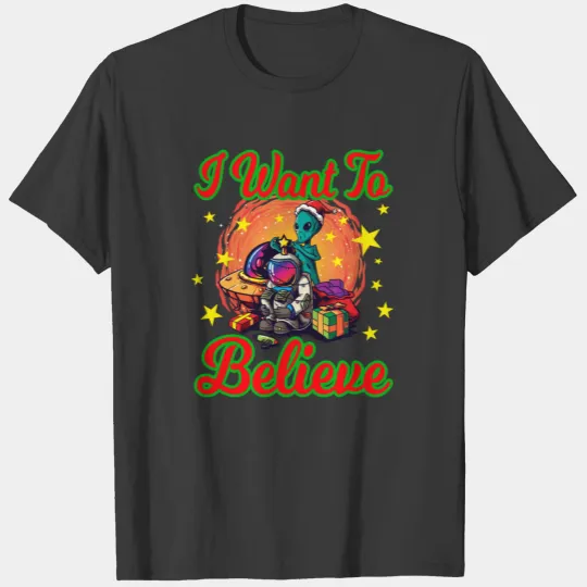 Alien Christmas Astronaut T-shirt