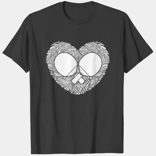 Heart Love Table Tennis Player Fans Coaches Saying T-shirt