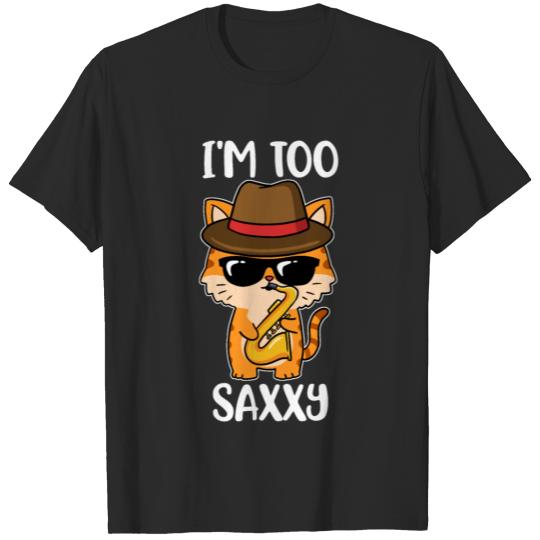 Discover Cat Saxophone Funny Saxophone Gift T-shirt