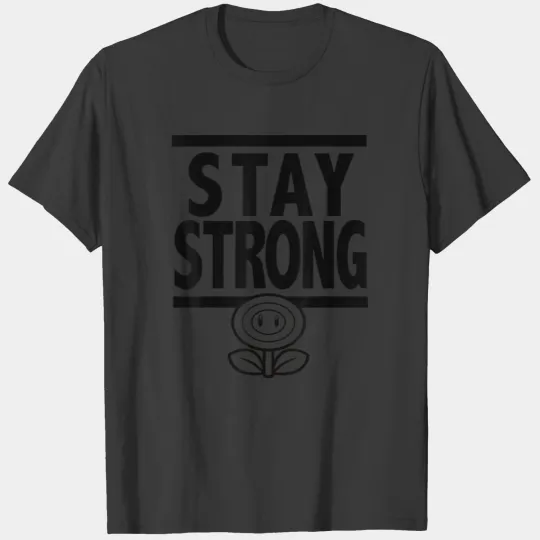 Super Mario Stay Strong Fire Flower Outline T-shirt