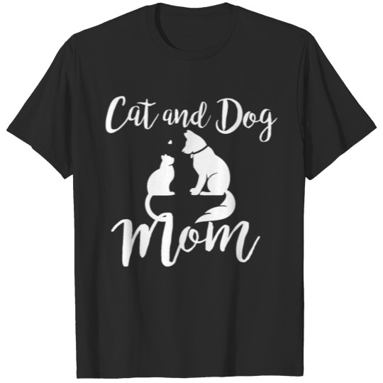 Pets Animals Cats and Dogs Cat Mom AF Dog Dad T-shirt
