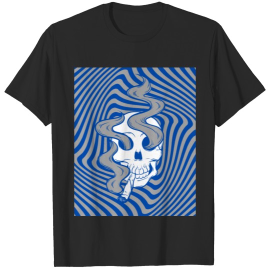 Discover A really trippy skull smoking T-shirt