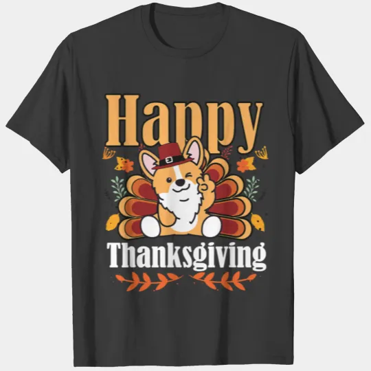Corgi Thanksgiving Funny Dog Owner T-shirt
