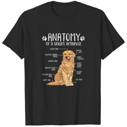 Discover Funny Golden Retriever Anatomy Dog Lover Gift T-shirt