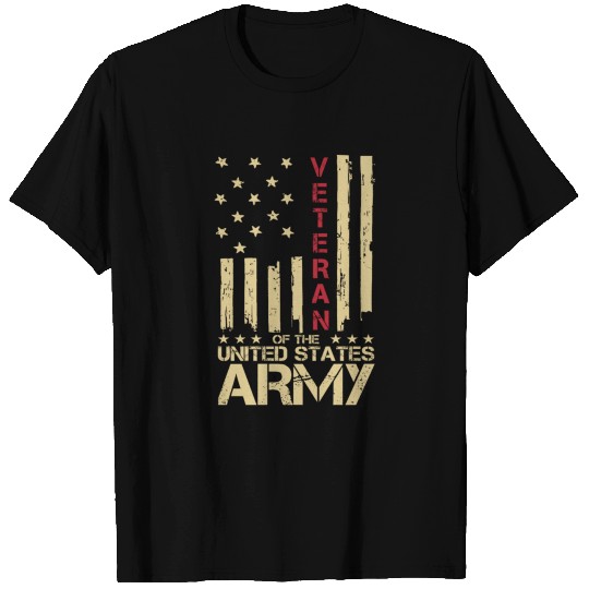 Patriotic US Army Veteran American Flag T-shirt