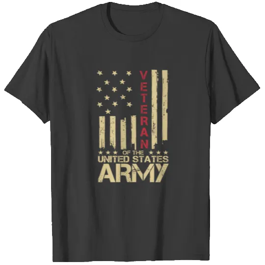 Patriotic US Army Veteran American Flag T-shirt