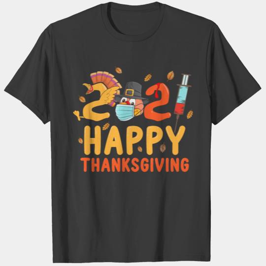 Happy Thanksgiving 2021 Turkey Mask Autumn Fall T-shirt