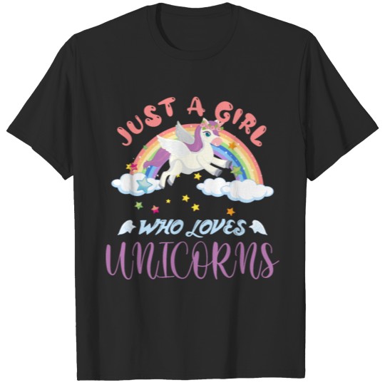 unicorn girl girls rainbow children cute T-shirt