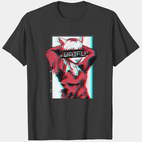 Waifu Neko Anime Cat Girl Japanese Aesthetic Vapor T-shirt