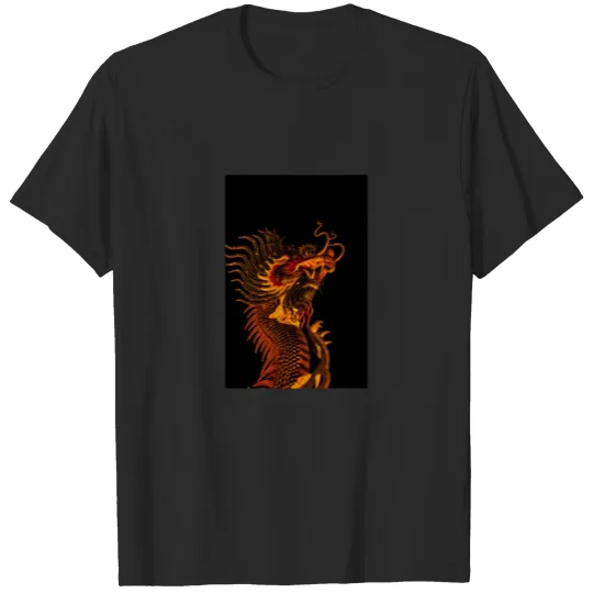 Discover Gold Dragon in Black T-shirt