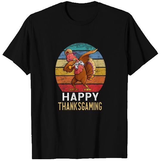 Happy Thanksgiving Video Game Dabbing Turkey Vinta T-shirt