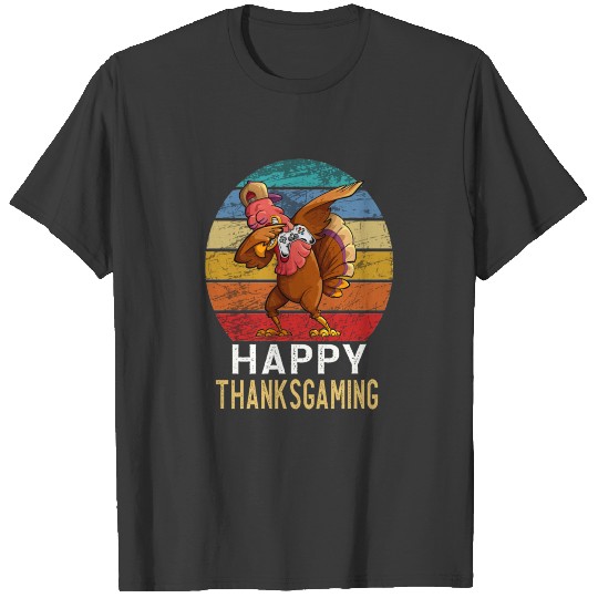 Happy Thanksgiving Video Game Dabbing Turkey Vinta T-shirt