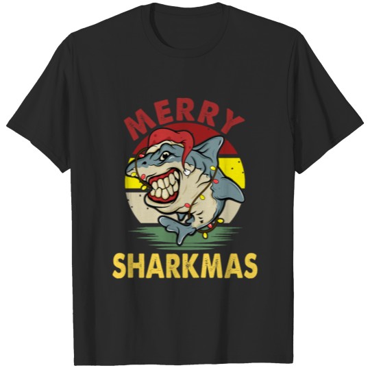 Discover Merry Sharkmas Funny Santa Shark T-shirt